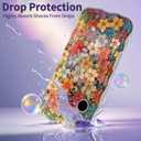 Cute for iPhone 17 Case Retro Floral Phone Case [Curly Wave Edge] [Full Camera Protection] [14 FT Drop Protection] Soft TPU Slim Shockproof Phone Cover for Women Girls