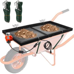 Soil Sifter with 30W Motor, Metal Sifter for Rocks with Switch & Noise-Reducing Rubber Pads, Automatic 39" x 19.5" Large Compost Screen Sieve for Sand-Idea for Most Wheelbarrow Carts (Not Included) 