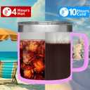 Jesus Touched My Water Mug with Lid - Jesus Gifts for Women - 14oz Pink Christian Coffee Mugs for Women Insulated Stainless Steel