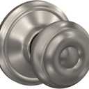 Schlage F10 GEO 619 Georgian Door Knob, Hall & Closet Passage Lock, Satin Nickel