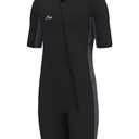 Hevto Kids Wetsuit for Boys Girls Toddler 2mm Neoprene Shorty Wetsuit Size 16 Child Front Zip Wet Suit Thermal Swimsuit Swimming in Cold Water (K3S-Gray, 16)