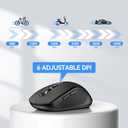 TECKNET Bluetooth Mouse, 4000DPI Wireless Mice for Laptop 2-in-1(BT 5.0/3.0+2.4Ghz) Computer Portable PC Mouse Wireless with USB Receiver for Mac (USB-A+Bluetooth, Black)