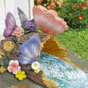 Teaeeno Butterfly Garden Gutter Downspout Extension, Resin Butterfly Figurine,Ornament Splash Block Anchor for Downspout Extension,Outdoor Drain Decor,Animal Accents,Perfect Rain Diverter for 3x4