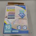 Fygrip Vacuum Storage Bags with Hand Pump, Plastic Packaging Bags, 80% Space Saver Vacuum Seal Bags for Clothing, Travel Lugggage, Blankets, Comforters, 10 Medium