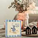 Western Office Decor, Born to Be Wild Until 9PM Cowboy Rodeo Wooden Box Sign, Vintage Rustic Western Decor for Home, Bedroom Office Desk Shelf Tabletop Decor, 5x5 Inch