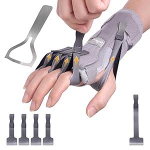 Radial Nerve Palsy Splint Brace for Wrist drop, 5 Fingers Extension, Stroke Patient Recovery, Finger Limp, Crutch Palsy, MCP Arthroplasty, for both Left and Right Hand - Beige