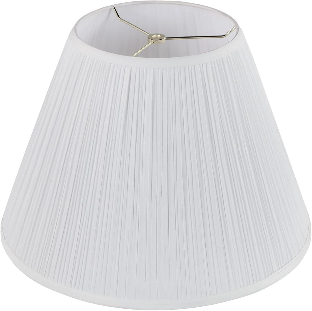 Aspen Creative 33137, Mushroom Pleated Traditional Spider Lamp Shade, Pleated White, 9" Top x 18" Bottom x 13" Slant, 9x18x13"