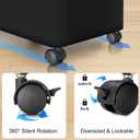 Laundry Hamper with Wheels,20 Gal (75L) Laundry Basket with lid Rolling Clothes Hamper Foldable Dirty Clothes Basket on wheels with Bamboo Frame and Bag for Bedroom, Dorm, Laundry Room-Black