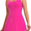 Women's Easy Pee Tennis Dress with Built in Shorts and Pockets - Workout Athletic Golf Dresses (Medium, 5 Rose Red)