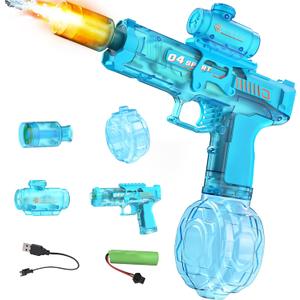 Electric Water Gun for Kids & Adults - Automatic Squirt Gun with Muzzle Flash & Water Spray Sound, Summer Outdoor Water Blaster Pistol Pool Beach Party Toys for Boys Girls(Blue)