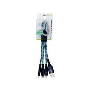 CELLCandy® 4-in-1 Charge Cable - Light Blue/Black