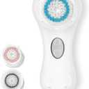 Facial Cleansing Brush, Electric Face Scrubber Exfoliator for Women Skin Care Deep Cleaning Exfoliating, Rechargeable Waterproof with 2 Sonic Vibration Speeds for Home & Travel(White)