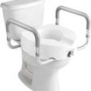 HOMLAND Raised Toilet Seat with Handles, Handicap Toilet Seat Risers for Seniors, Elevated Toilet Seat Fits Most Toilet, Gray