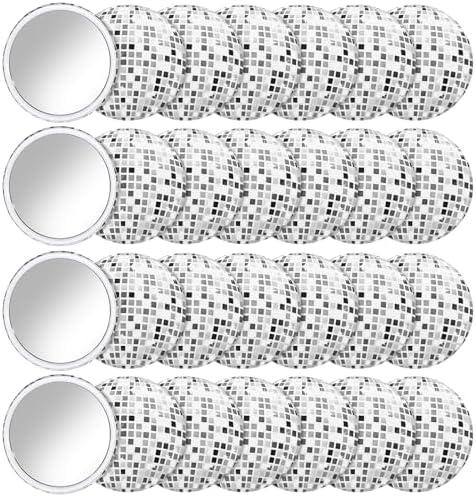 12 Pcs Compact Mirrors, 2.76 Inch Disco Ball Compact Mirror Bulk, Vintage Round Pocket Mirror Mini Vanity Mirror Portable Travel Makeup Mirror for Purse, Glitter Cosmetic Mirror for Women Home Office