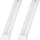 2-Pack 2G11 18W Replacement Bulbs, 4-Pin Base H-Shaped Twin Tube for Indoor & Outdoor Lighting Appliances, Plug-in CFL Tube, White