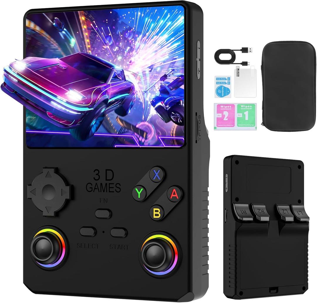 V40 PRO Upgraded Retro Handheld Game Console, Built in 35,000+Classic Games, 36+Simulators, Linux System, 3.5-inch 4K HD IPS Screen Video Player, 256GB TF Card, Portable Pocket Arcade Console (Black)