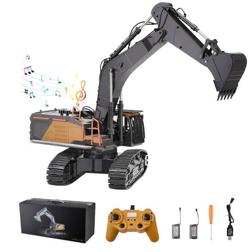 VEVOR Remote Control Excavator Toy, 1:14 Scale Remote Control Digger with Metal Shovel, 22 Channel RC Excavator with Lights & Sounds, Full Functional Construction Vehicles for Kids, Birthday Present
