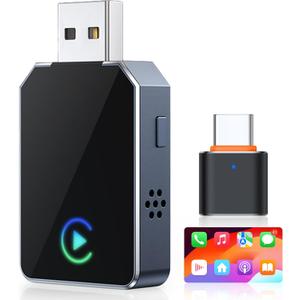 SPIRITIME Wireless CarPlay Adapter for iPhone 5-Second Auto Connect | 1-Click Phone Swap for Families | Convert Wired to Wireless | Stable & Fast, Plug & Play | Supports Factory CarPlay Cars 2016+