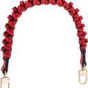 PH PandaHall 1 pc 17 Inch Braided Imitation Leather Replacement Handles Purses Straps Handbags Shoulder Bag Strap with Swivel Lobster Buckles, Red