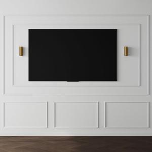 Pangda DIY Peel and Stick Wall Moulding Kit Flat Wall Molding Kit Pre Made Accent Wainscoting Panel for Home TV Wall Interior Decor