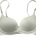 Honey Love Womens Soft Comfortable No Underwire Bras V Neck Seamless Push Up Bralettes Full Coverage Tshirt Brassiere M