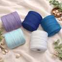 GOHOHOF Macrame Cord 4mm x 547yards Natural Macrame Cotton Rope Colored Macrame Rope Soft Cotton Cord Macrame Supplies Craft Rope Macrame Yarn for Plant Hanger Wall Hanger Dreamcatcher(Cyan)