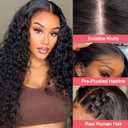Loose Deep Wave 4X4 HD Lace Front Wigs Wear and Go Glueless Wig Human Hair Pre Plucked Pre Cut Deep Wave 4X4 Body Wave Curly Lace Closure Human Hair for Black Women Glueless Wigs 200% Density 22 Inch