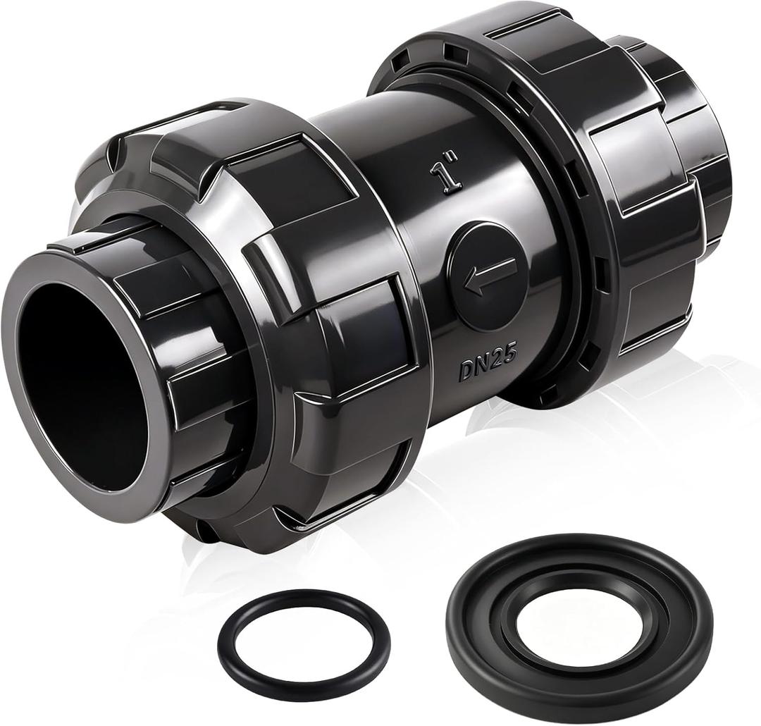 PVC True Union Check Valve, 1'' Slip Swing Full Port Utility Valve for Backflow Prevention