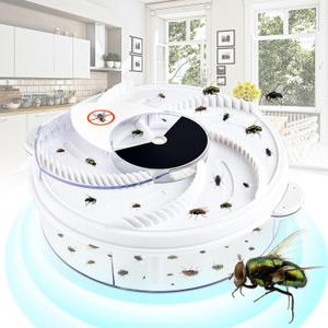 Qualirey Electric Fly Trap Fly Catcher Pest Device Gnat Flying Insect Trap Automatic Indoor Pest Traps Reject Control Catcher Repellents Tools for Patios Ranch (White,USB)