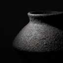 Rustic Black Ceramic Vase - 5IN Small Round Clay Vase Vintage Farmhouse Style Decor, Circle Wabi Sabi Vases for Farmhouse Home Decor, Decor Living Room, Table, Shelf