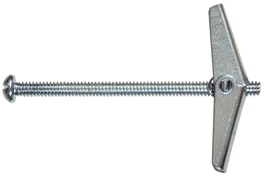 Hillman 25 Pcs Toggle Bolts (3/16" x 4") | Round Head Machine Screw Anchors for Hollow Walls | Zinc Plated Heavy Duty Fasteners for Drywall, Plaster, Tile & Hollow Block Mounting