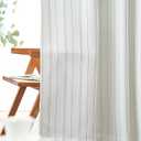jinchan Green and White Striped Curtain for Bedroom 100 Inch Extra Wide Sliding Glass Door Room Divider Curtain 84 Inch Length Privacy Light Filtering Pinstripe Bedroom Window Treatment Drape 1 Panel
