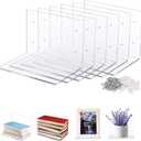 Tenceur 6 Pcs Invisible Floating Bookshelf for Wall, Heavy Duty Wall Mounted Book Organizer Acrylic Floating Shelves Holder for Books Storage Bedroom Living Room Home Office (Clear)