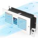 Room to Room Fan with Remote Control, 300CFM Through Wall Vent Fan, 5-Speed Ventilation, with Temperature Control, for Kitchen, Laundry, Hardwired, RTR300