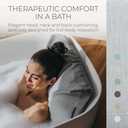 BADESOFA® Luxury Bathtub Pillow L - Large Bath Pillow for Therapeutic Neck and Back Support Quick-Drying - Washable Full Body Bath Tub Cushion - Luxury Spa Cushion in Grey