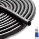 33Ft Weather Stripping, Weather Stripping Door Seal for Door Frame/Window Seal, D Shape Door Seal Strip Self-Adhesive Backing Seals Large Gap (from 5/16 inch to 11/20 inch)