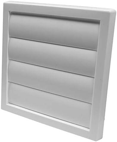 Vent Systems 6" Inch White Exhaust Vent Cover - Dryer Vent Hood - Louvered Dryer Duct Vent Cover - Vent Hood Cap - One-Directional Plastic Air Exhaust Grille - HVAC Louver Grill for Exterior Use