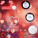 Huquary 6 Pcs Valentine's Day Window Lights Heart Suction Cup Light LED Window Decor Light 6.3 Inch Color Hanging Heart Shaped Suitable for Wedding Anniversary Home Party Decorations Table (6 Colors) (orange, blue, purple, green, pink, red)