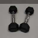 Hex Dumbbells, Rubber Encased Hex Dumbbell Cast Iron Exercise & Fitness Dumbbells, Non-Slip Handles Dumbbells Sold in Pair or Single, Hand Weight for Strength Training 5 lbs