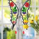KY&BOSAM Gifts for Women God Bless My Sister in-Law Butterfly Suncatcher Sister Gifts Pressed Flower Between Wings Glass Silver Metal Charm Birthday Mother's Day Thanksgiving Christmas