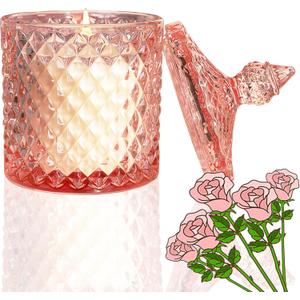 10 Oz Rose CandleSoy Pink CandlesScented Candles for Homewith an Extra Long Burn Time of 60 Hours, The Non-Toxic Soy Candle is The Beautiful Gift for Girls! 10 Oz Rose CandleSoy Pink CandlesScented Candles for Homewith an Extra Long Burn Time of 60 Hours, The Non-Toxic Soy Candle is The Beautiful Gift for Girls!