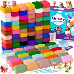 ARTPAR Air Dry Clay for Kids,90 Colors Modeling Model Magic Clay,DIY Molding Clay Starter Kit with Sculpting Tools,Soft and NonSticky,Art and Crafts for Boys & Girls 312 Years Old.