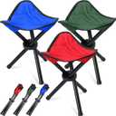3 Pack Folding Camping Stool Portable Small Collapsible Chair Tripod Stool Hiking Chair for Fishing, Beach, Picnic, Outdoor, Gardening and Travel (9.06 x 11.02 Inch)