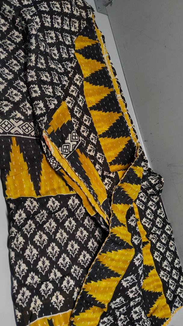 Royal Craft Indian Vintage Kantha Quilt Handmade Throw Reversible Cotton Blankets 1 Quilt Assorted Colors RCKQT0096 RCKQT0096 55X85 Inches