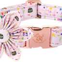Elegant Little Tail Birthday Collar - Adjustable, Detachable Dog Collar for X-Small Puppy with Cute Flower Design