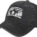 Bigfoot Hats for Men Black Baseball Cap Women Vintage Adjustable Dad Hat Funny Trucker Hat Summer
