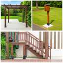 Creative Design 4x4 Post Base, Square Bracket Post Base for Fence Mailbox Deck, Bolt Down Post Base Wood Post Ground Anchor, Fit 3.5''x3.5'' Square Wood Post (Black - Set 4)