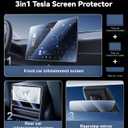 Nmoiss 3 in 1 15.4 New Model Y Juniper & Model 3 Highland Screen Protector Matte 3 Psc Protector Center Display + Rear Touchscreen + Rearview Mirror Model Y (2025-2026) Model 3 (2024-2026)