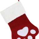 ElevateTech Personalized Christmas Stocking for Dogs Cats, Paw Shape Christmas Stockings Xmas Decorations for Hanging Holiday Party