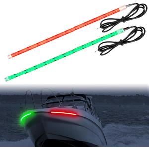 Obcursco Boat Navigation Lights, 12V COB LED Red and Green IP68 Waterproof Bow Lights for Kayak, Jon, Bass Boat, Fishing, Pontoon, and Marine